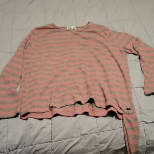 Striped Pink and Gray Sweater